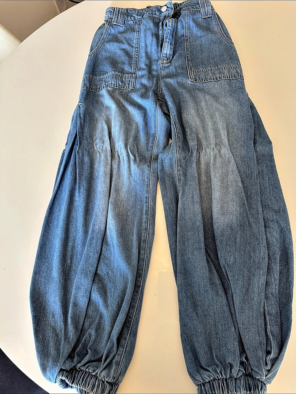 Pilcro High-Rise Balloon-Leg Jeans Blue Waist 25